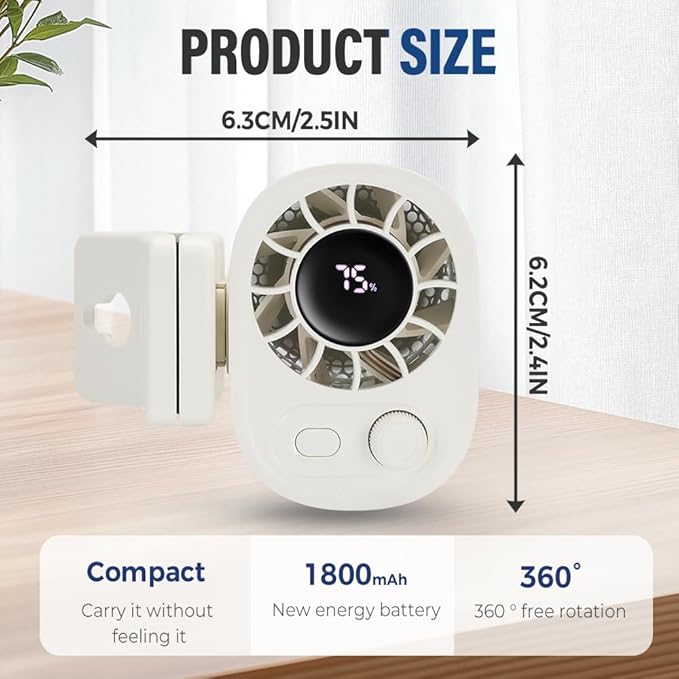 Kingsy AeroBreeze™ Clip-On Fan with LED Display x1