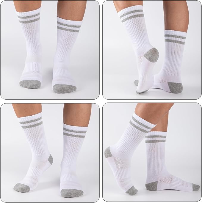 KingsyFit™ 6 Pairs Men’s Crew Socks (6-Pairs Pack)