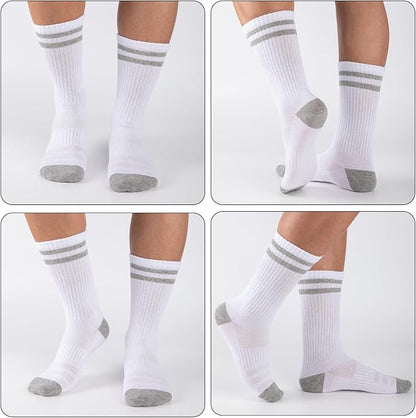 KingsyFit™ 6 Pairs Men’s Crew Socks (6-Pairs Pack)