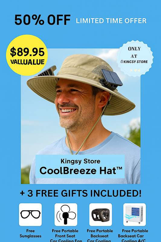 Kingsy CoolBreeze Hat™ Solar Powered Design