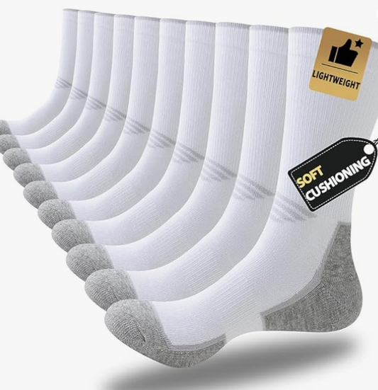 KingsyFit™ 6 Pairs Men’s Crew Socks (6-Pairs Pack)